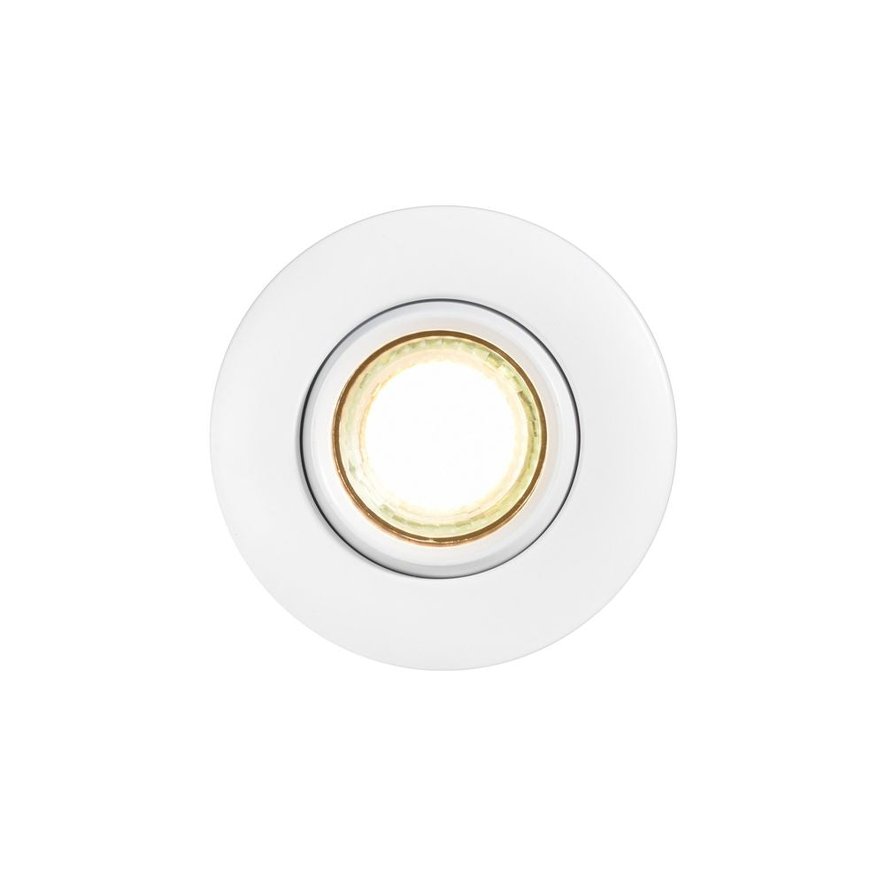 Eleganter Einbaustrahler Umberto in Weiß, geeignet für GU10-Glühbirne, perfekt für Badezimmer mit IP44-Schutz.