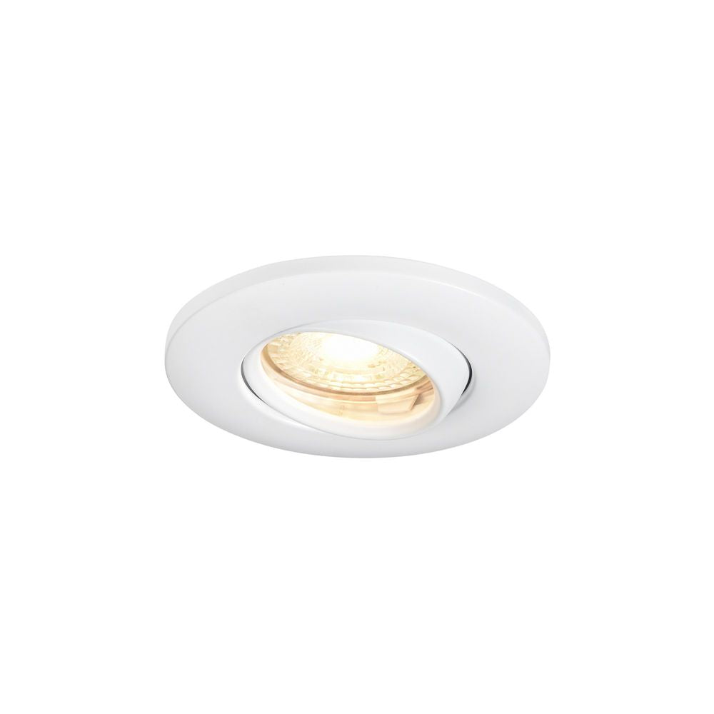 Eleganter Einbaustrahler Umberto IP44 in Weiß, ideal für Badezimmer und vielseitige Deckenmaterialien.