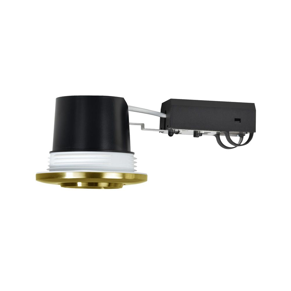 Einbaustrahler Umberto in Schwarz mit goldener Umrandung, ideal für Badezimmer mit IP44.