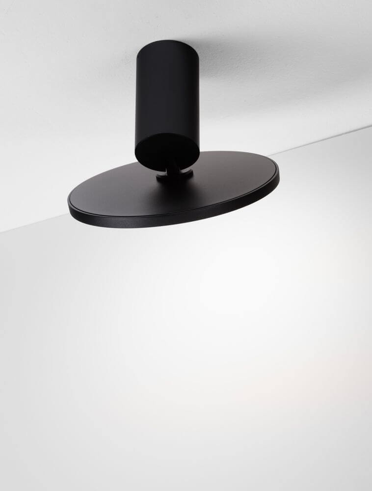 Ekei Deckenleuchte Ø 20cm Rund  3000K in modernem Design, schlichte schwarze Ausführung, ideal für stimmungsvolle Beleuchtung.