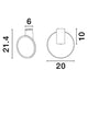 Ekei Deckenleuchte Ø 20cm Rund 3000K - Dimensionen der Deckenleuchte mit Ø 20cm, Höhe 21.4cm und 10cm Breite.