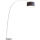 Elegante Stehleuchte Gooseneck Schwarz mit elegantem Design und chromfarbener Basis.