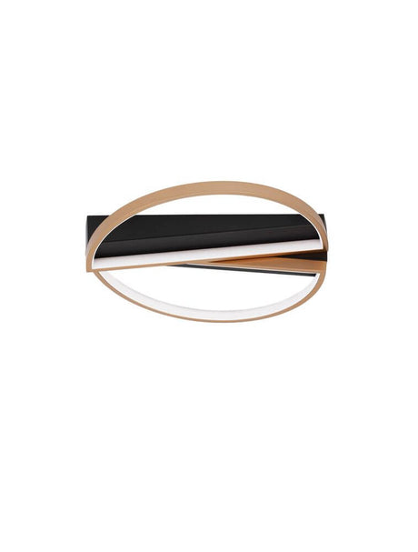 Elize Plafón LED semicircular de 2 luces 3000K negro, dorado