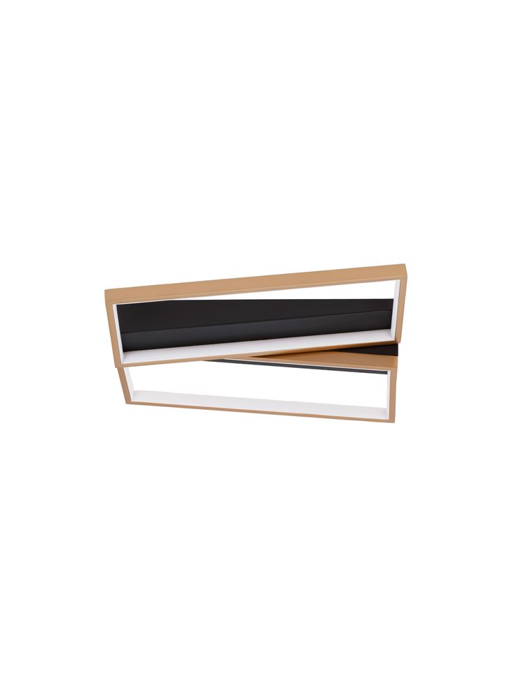 Elize Plafón LED rectangular 2 luces 3000K negro, dorado