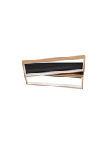 Elize Plafón LED rectangular 2 luces 3000K negro, dorado