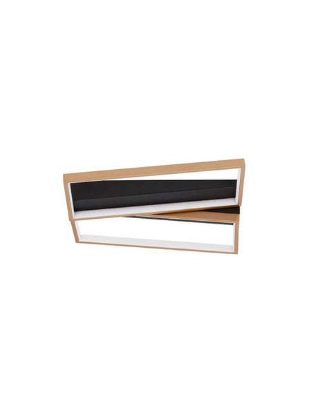 Elize Plafón LED rectangular 2 luces 3000K negro, dorado