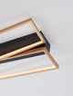 Elize LED Deckenleuchte Rechteckig 2-flammig 3000K Schwarz, Gold aus schwarzem Metall und goldfarbenem Aluminium.