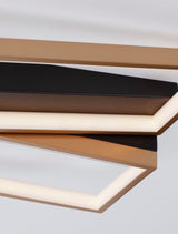 Elize Plafón LED rectangular 2 luces 3000K negro, dorado