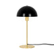 Ellen 20 Tischlampe im minimalistischen skandinavischen Design mit schwarzem Schirm und goldfarbenem Ständer.