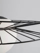 Ellery Pendelleuchte E27 Ø 45cm Detailansicht mit schwarzem Gestell und weißem Glasschirm.