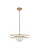 Ellery Pendelleuchte E27 Ø 45cm in elegantem Gold-Design mit Glas-Element für modernes Wohnen.