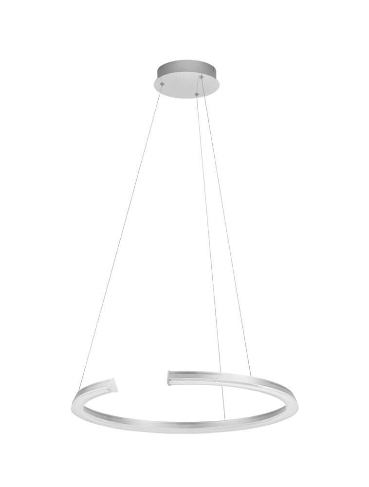 Elmo LED Pendelleuchte Ø 64cm 3500K Chrom, moderne silberne Lampe aus Aluminium, perfekt für Wohnräume.