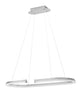 Elmo LED Pendelleuchte Ø 90cm 3500K Chrom, moderne silberne Lampe für Esszimmer und Küche, schwebend angebracht.