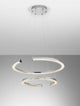 Elmo LED Pendelleuchte 2-flammig Ø 63cm 3500K Chrom, moderne silberne Aluminiumlampe für Wohn- und Esszimmer.