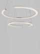 Elmo LED Pendelleuchte 2-flammig Ø 63cm 3500K Chrom mit modernem Design und silberner Aluminium-Oberfläche.