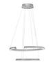 Elmo LED Pendelleuchte 2-flammig Ø 63cm 3500K Chrom - moderne silberne Aluminium Lampe für Wohn- und Esszimmer.