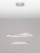 Elmo LED Pendelleuchte 2-flammig Ø 63cm 3500K Chrom, moderne silberne Lampe für Wohn- und Esszimmer.