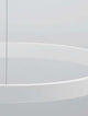 Elowen LED Pendelleuchte Ø 60cm 3000K Up & Down mit modernem, kreisrundem Lampenschirm aus weißem Aluminium.