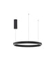 Elowen LED Pendelleuchte Ø 60cm 3000K Up & Down in modernem Design mit schwarzem Lampenschirm.