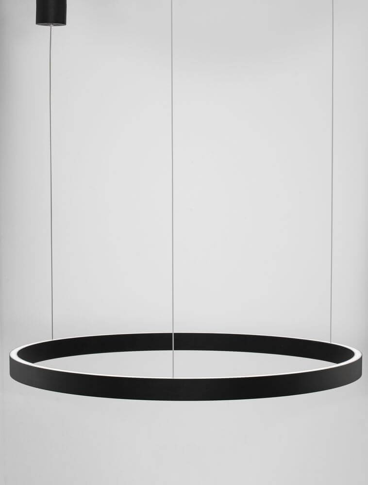 Elowen LED Pendelleuchte Ø 80cm 3000K Up & Down in modernem, schwarzem Design.