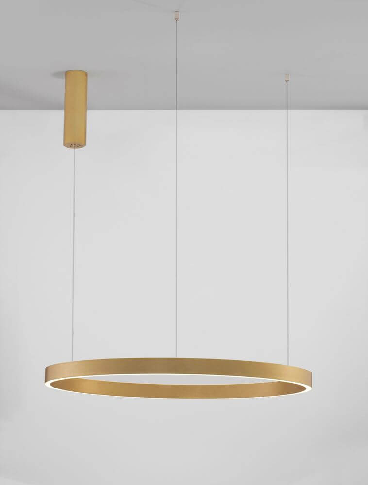 Elowen LED Pendelleuchte Ø 80cm 3000K Up & Down in elegantem Gold und modernem Design.