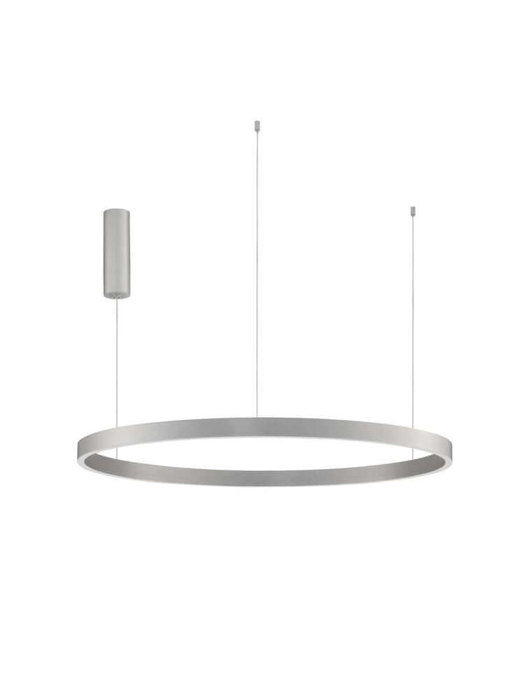 Elowen LED Pendelleuchte Ø 98cm 3000K Up & Down in Silber gebürstet, modern und stilvoll für Wohn- und Esszimmer.