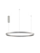 Elowen LED Pendelleuchte Ø 98cm 3000K Up & Down in Silber gebürstet, modern und stilvoll für Wohn- und Esszimmer.
