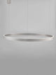 Elowen LED Pendelleuchte Ø 98cm 3000K Up & Down in eleganter, gebürsteter Silber-Optik.