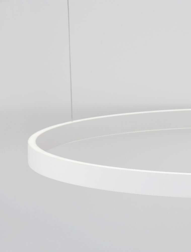 Elowen LED Pendelleuchte Ø 98cm 3000K Up & Down in elegantem Sandweiß, modernes Design für stilvolle Innenräume.