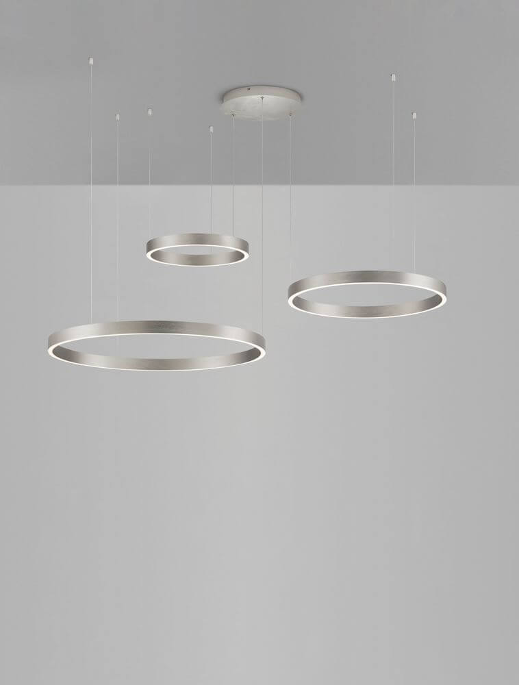 Elowen LED Pendelleuchte 3-flammig 3000K Up & Down mit modernem Design in Silber.