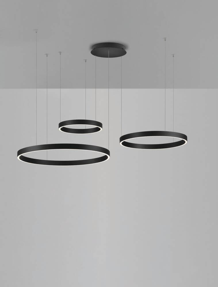 Elowen LED Pendelleuchte 3-flammig 3000K Up & Down in modernem Design mit drei Ringen