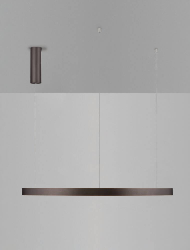 Elowen LED Pendelleuchte 3000K Up & Down Braun in modernem Design aus Aluminium und Kunststoff.