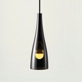 Embla Glas Pendelleuchte Rauch, Schwarz