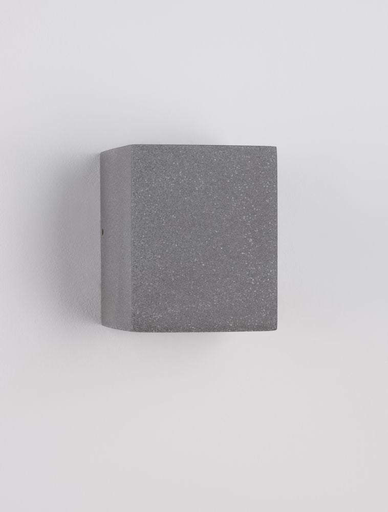 Emile LED udendørs væglampe Cube grå IP65