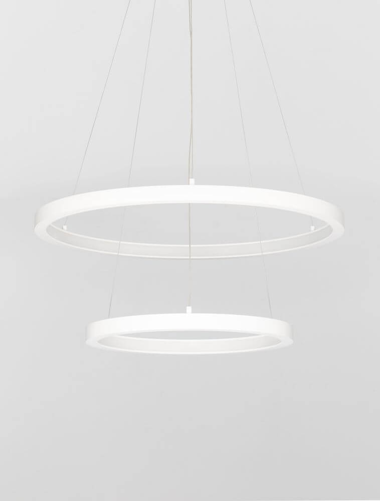 Empatia LED Pendelleuchte 2-flammig Ø 60cm 3000K in modernem Design mit zwei Ringen.
