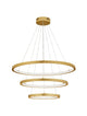 Empatia LED Pendelleuchte 3-flammig Ø 80cm 3000K in elegantem Gold mit drei Leuchtringen.