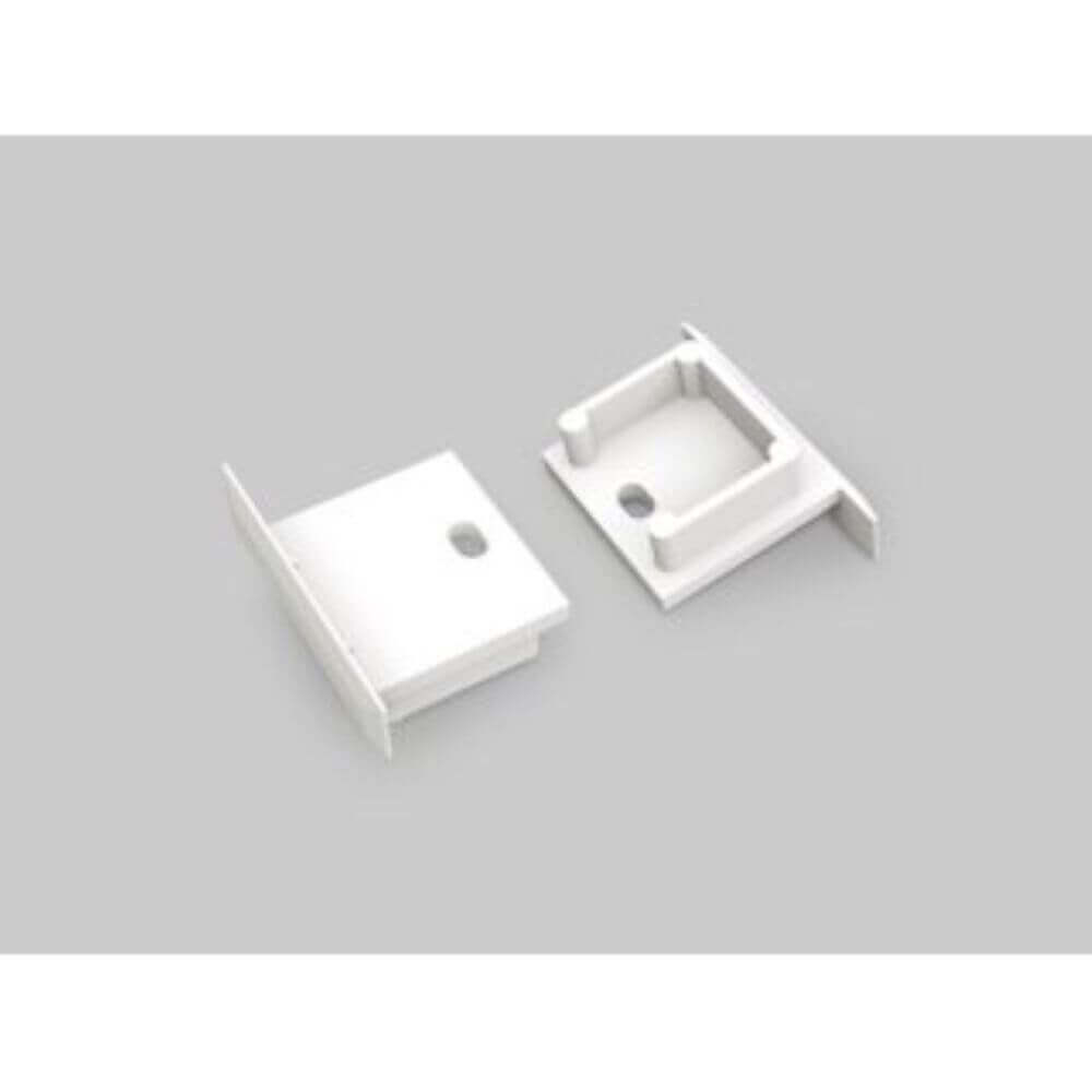 Endkappen 2er-Set für Einbau 16mm Serie ECO Weiß, geeignete Abdeckungen für elegante Profile.