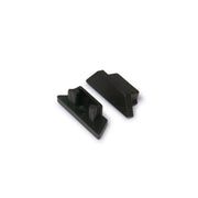 2-piece end cap set for bendable profile type C black - two black end caps for bendable profile.
