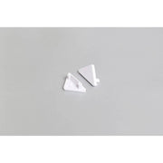 Jeu de 2 embouts pour profilé d’angle 30° + 60° type E, blanc sur fond gris.