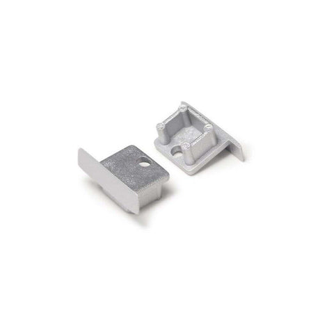Endkappen 2er Set für Einbauprofil micro Typ A Silber, silberne Endkappen für LED Profile.