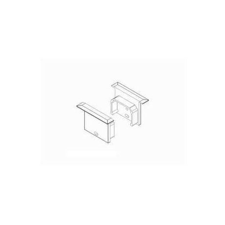 Endkappen 2er-Set für Einbau Flach schwarz 14mm Serie L für LED Einbauprofile.