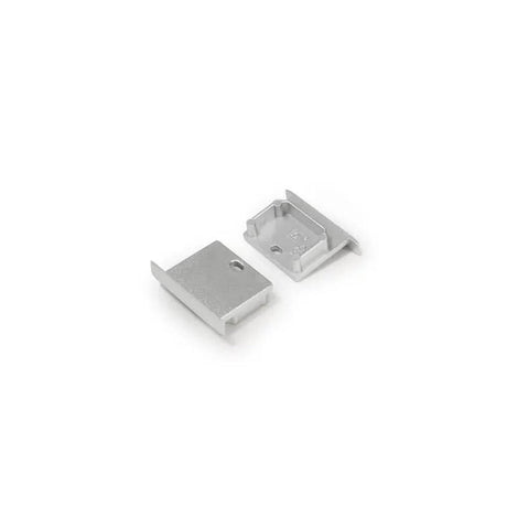 Endkappen 2er-Set für LED Profil Einbau Tief silber 21mm Serie L im Detail, hochwertige Metallkappen.