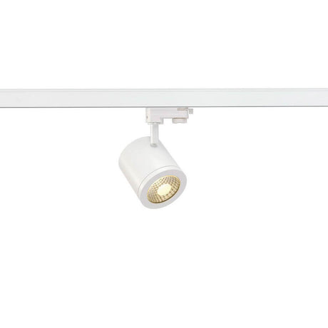 Enola C 9 LED Spot 55° inkl. 3P.-Adapter 9W 3000K Weiß an einer Hochvolt-Schiene montiert.