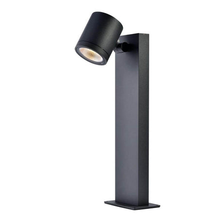 Enola C OUT POLE Stehleuchte anthrazit 9W LED 3000K 35° auf einem minimalistischen Designständer.