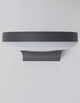 Enzi LED Außenwandleuchte 3000K Dunkelgrau IP54 von oben, modernes Design aus Aluminium und Acryl.
