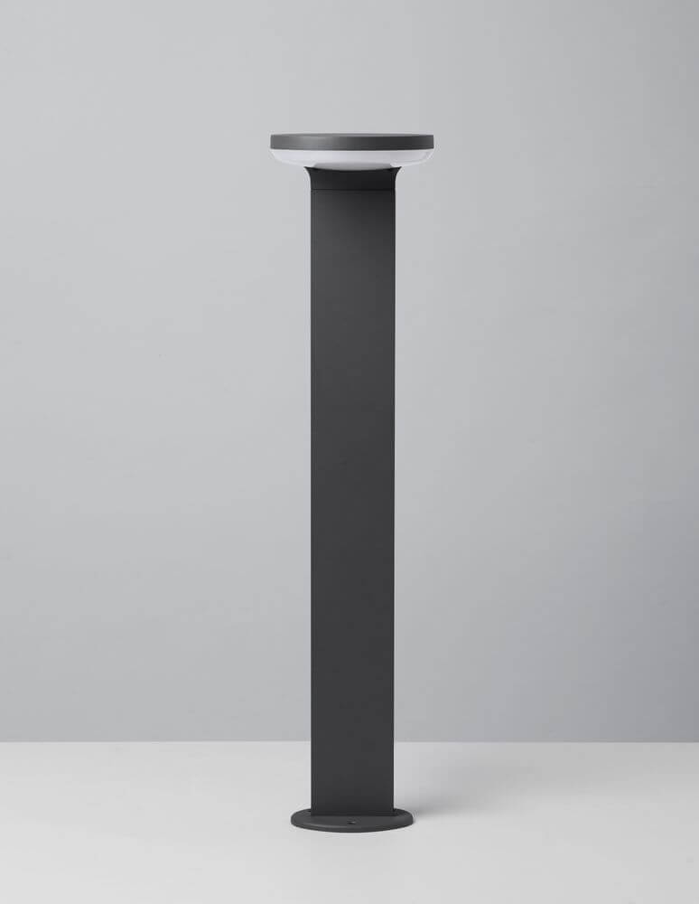 Enzi LED Außenwegeleuchte 3000K Dunkelgrau IP54 in modernem Design aus Aluminium und Acryl.