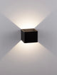 Epic LED Wandleuchte Rechteckig 3000K Schwarz mit stilvollem Up and Down Light auf Wand montiert.