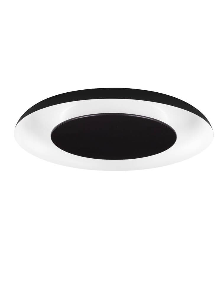 Alt Tag: Epos Deckenleuchte Ø 60cm 2700, 4000K schwarz-gold, flache LED Deckenleuchte aus Aluminium mit Acryl diffuser für Wohnzimmer und Flur