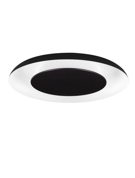 Gammelt tag: Epos loftslampe Ø 60cm 2700, 4000K sort-guld, flad LED Loftslampe i aluminium med akryl afskærmning til stue og entre