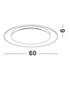 Epos Deckenleuchte Ø 60cm 2700, 4000K – flache schwarze/goldene LED-Deckenleuchte Ø60cm, Höhe 6cm, Aluminium und Acryl, Wohnzimmer/Esszimmer/Flur